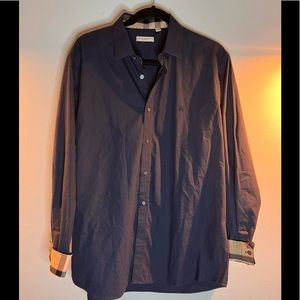 Burberry Brit womens XXXL navy blue button down shirt.